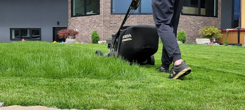 Greenpath Landscape Maintenance mowing lawn using commercial mowers